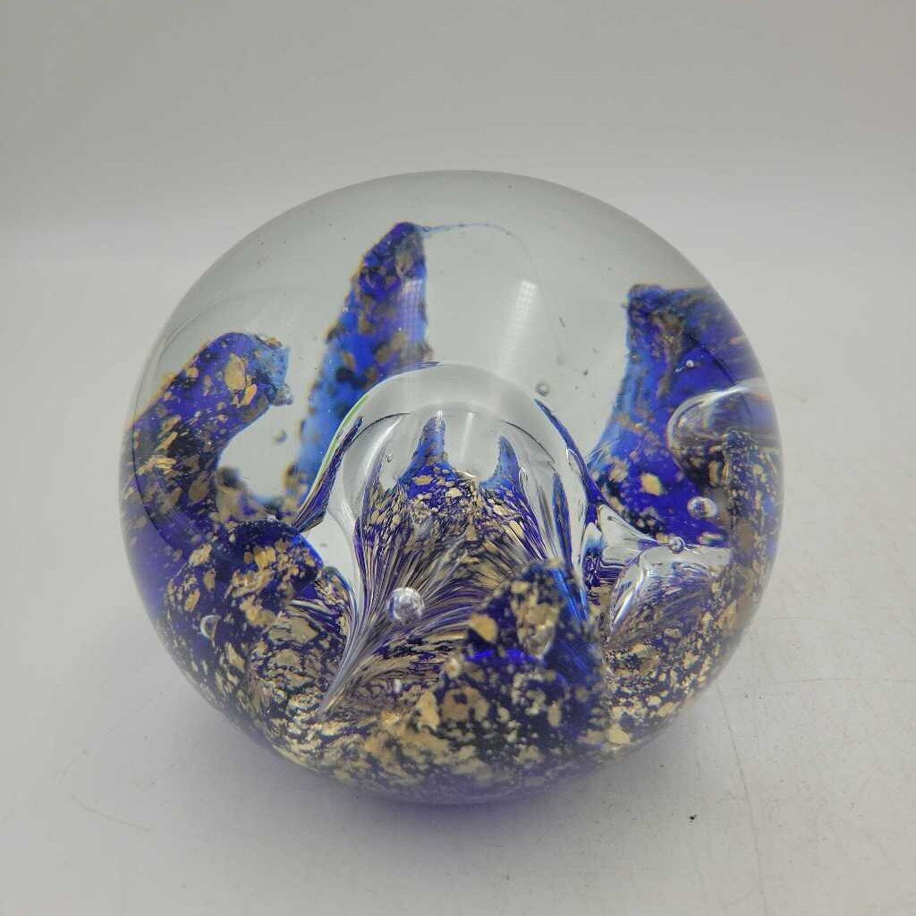Cobalt & Gold Colours Paperweight (JL)