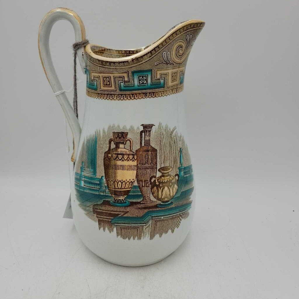 Antique Etruscan Transferware Ironstone Pitcher 19th Century SCSW0374
