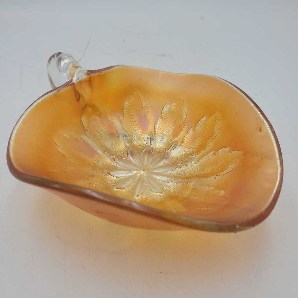 Dugan Carnival Glass Dish with handle (DS) 3235