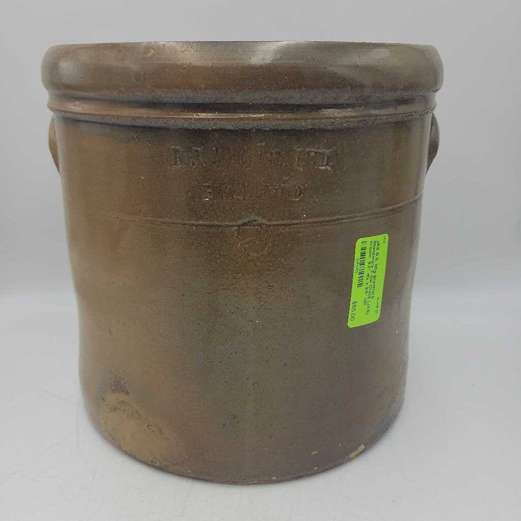 B.S. Mfg Brantford Stoneware 2 Gal Crock (JAS)