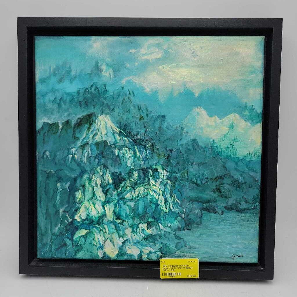 Turquoise mountain picture Oil on Canvas (SBG)