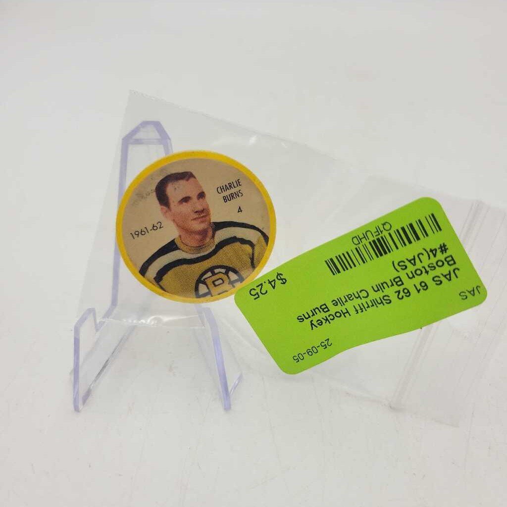 61 62 Shirriff Hockey Boston Bruin Charlie Burns #4(JAS)