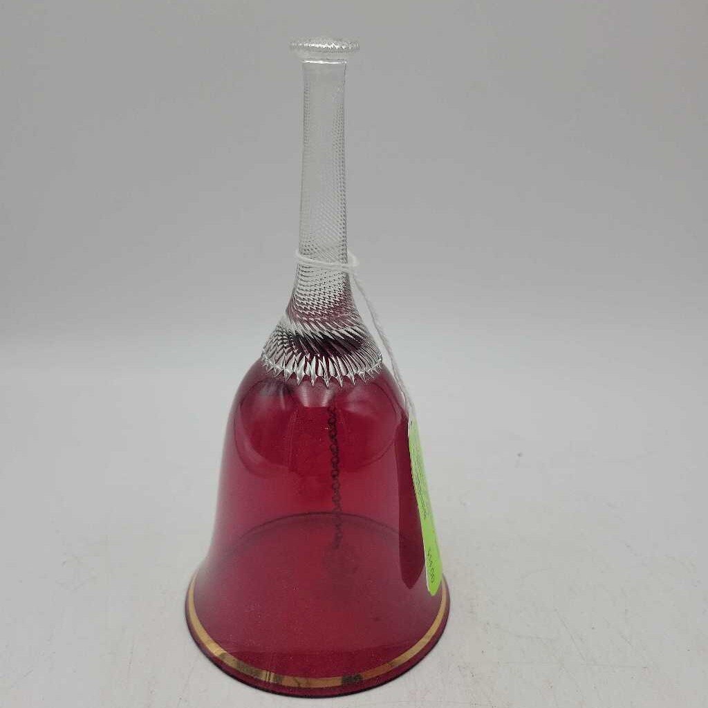 Vintage Bohemia Czechoslovak Cranberry glass bell (RHA)
