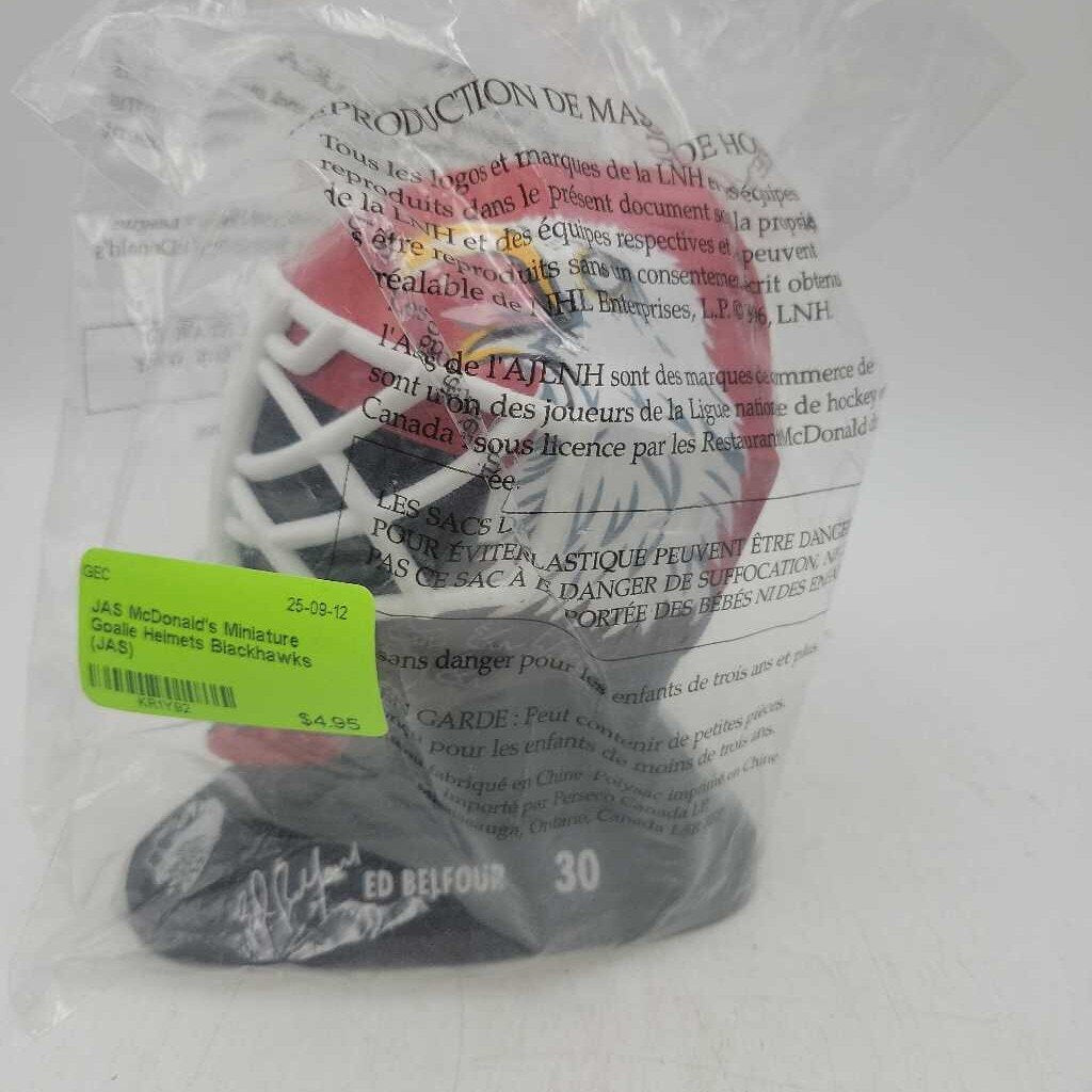 McDonald's Miniature Goalie Helmets Blackhawks (JAS)