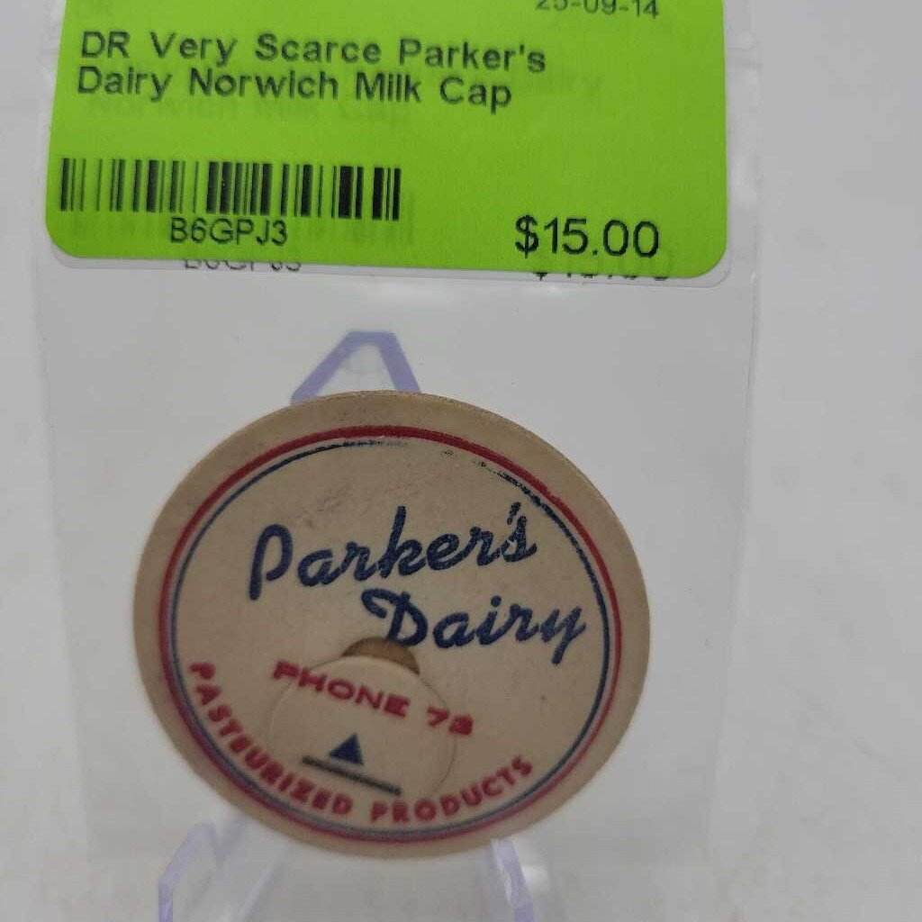Very Scarce Parker's Dairy Norwich Milk Cap