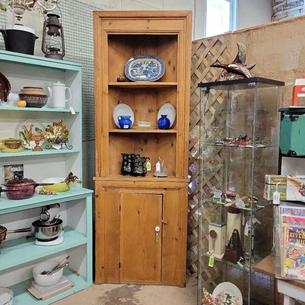Primitive Pine Corner Cabinet (LOR)