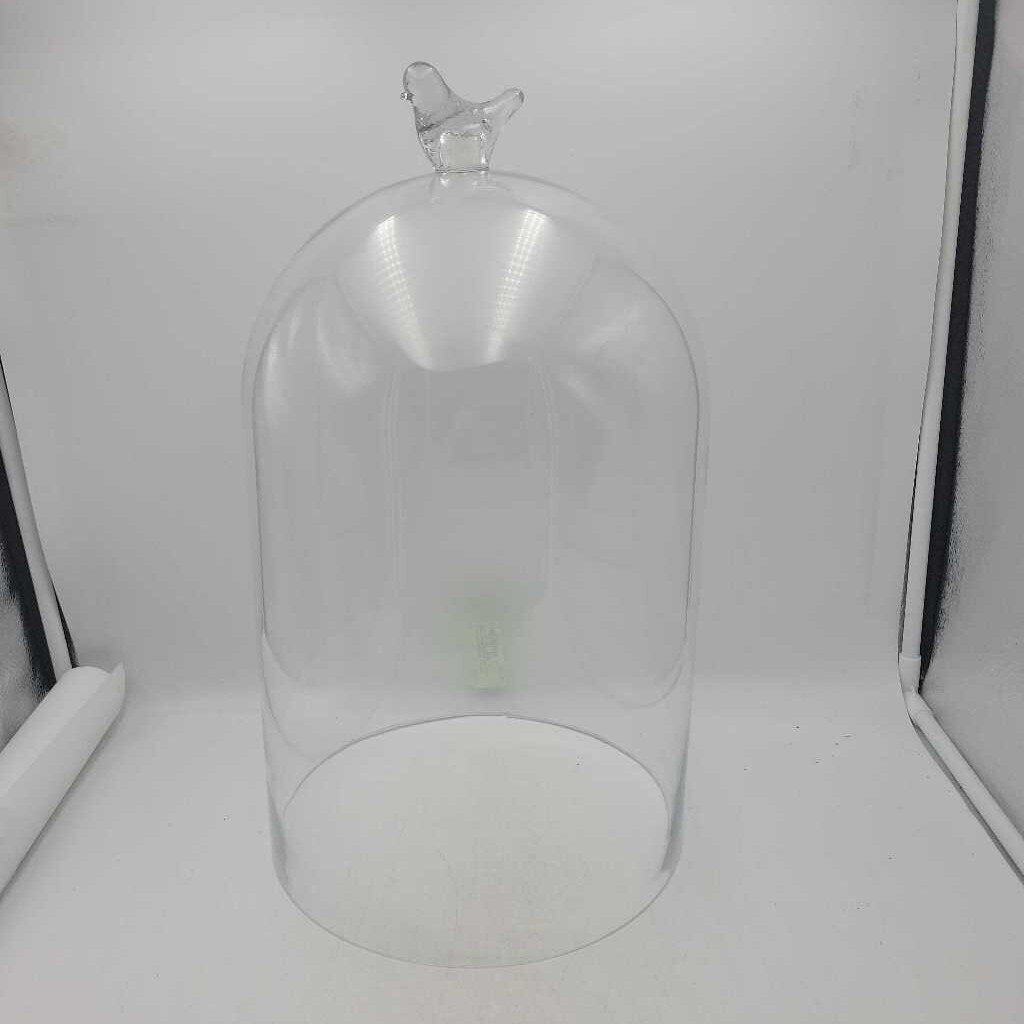 Glass Dome Cloche Bird handle Large (YVO) 509