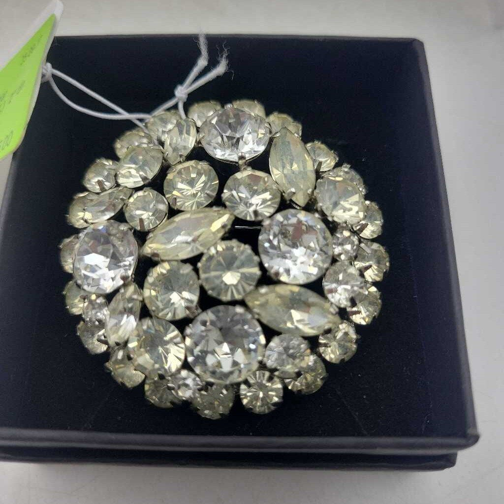 Sherman-Like clear rhinestone brooch (JL)