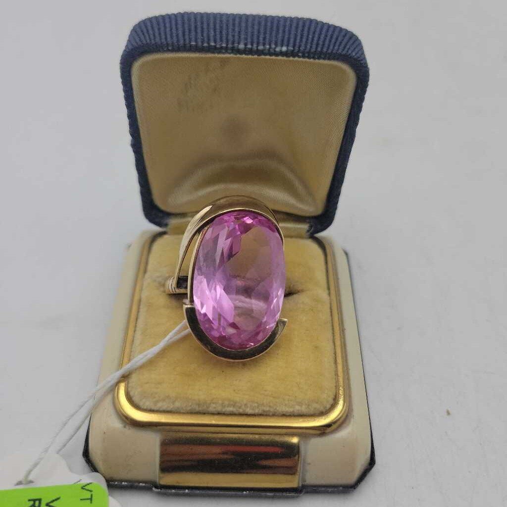Retro 14k Pink Sapphire Ring - #12984 (VT)