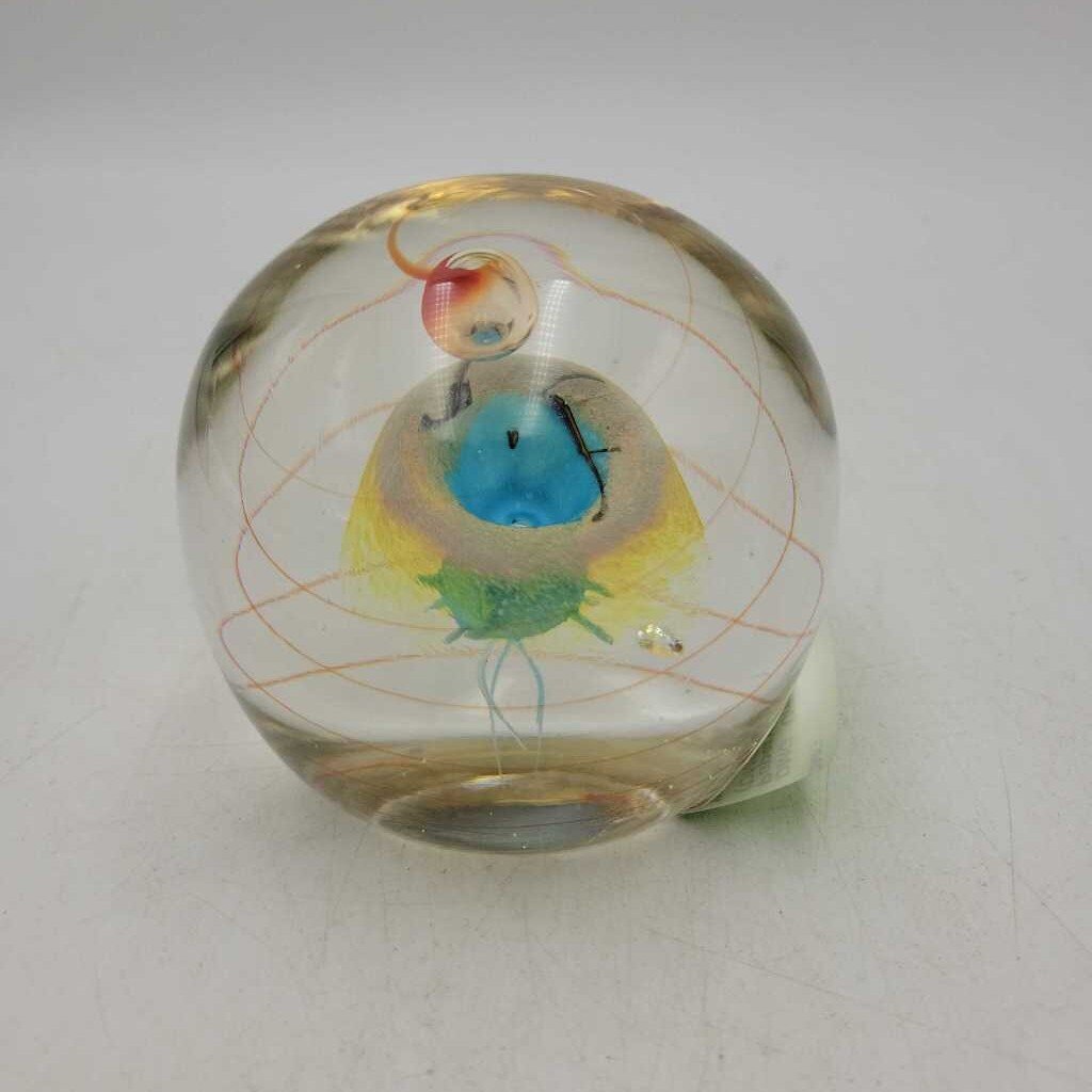Unique Glass Paperweight Worm hole Bubble (DMG) 610
