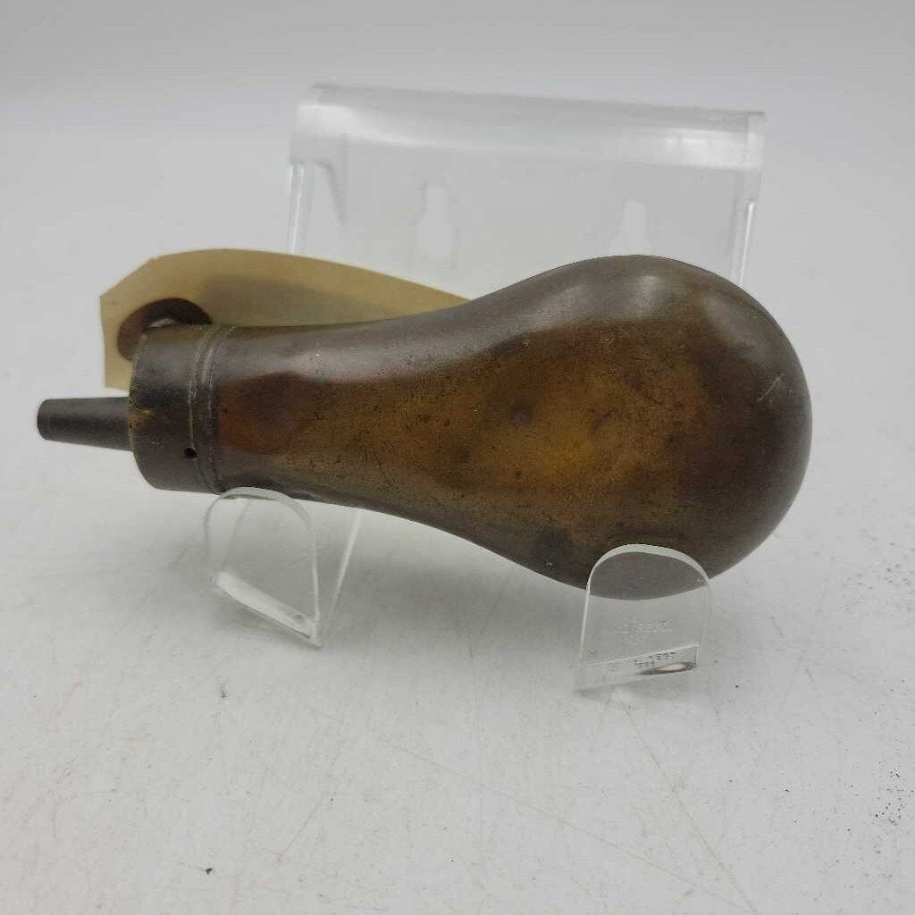 Antique Pistol Powder Flask....brass and copper (US2)