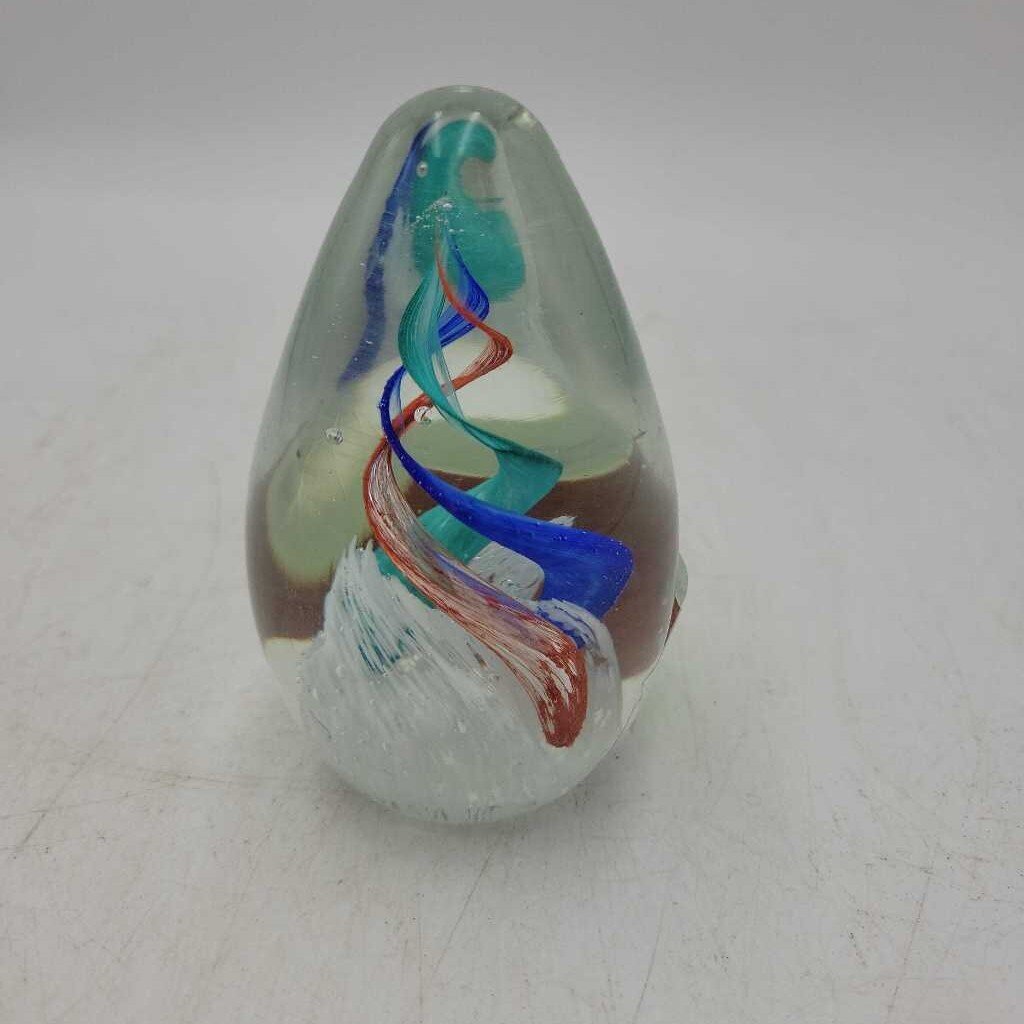 Unique Glass Paperweight Ribbon Swirl (DMG) 609