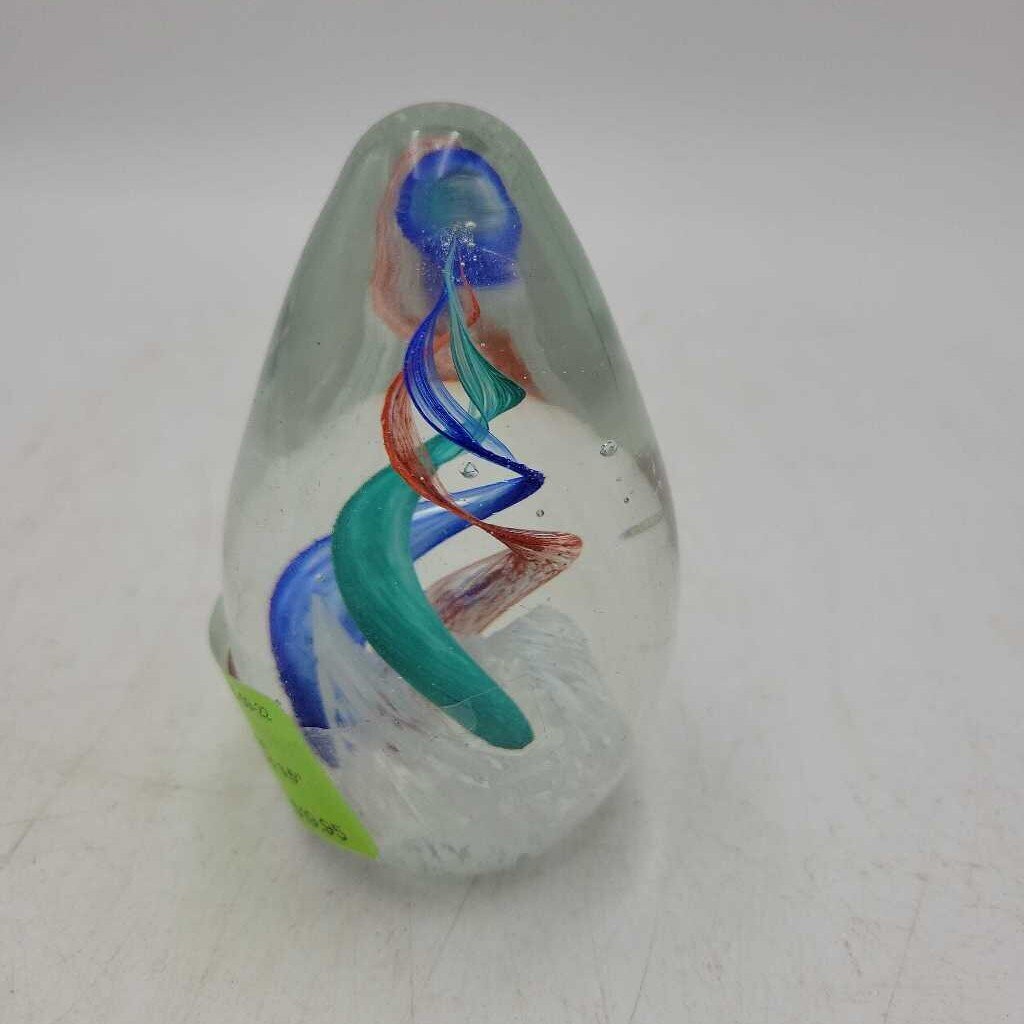 Unique Glass Paperweight Ribbon Swirl (DMG) 609