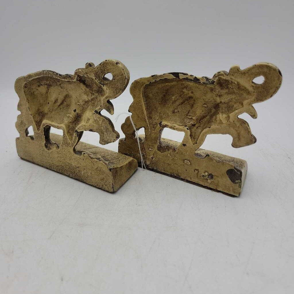 Antique Cast iron Bookends Elephants (BS)