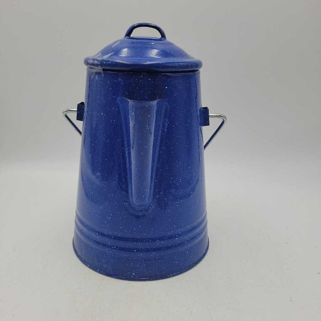 Blue Enamel Coffee Pot (COL #2203)