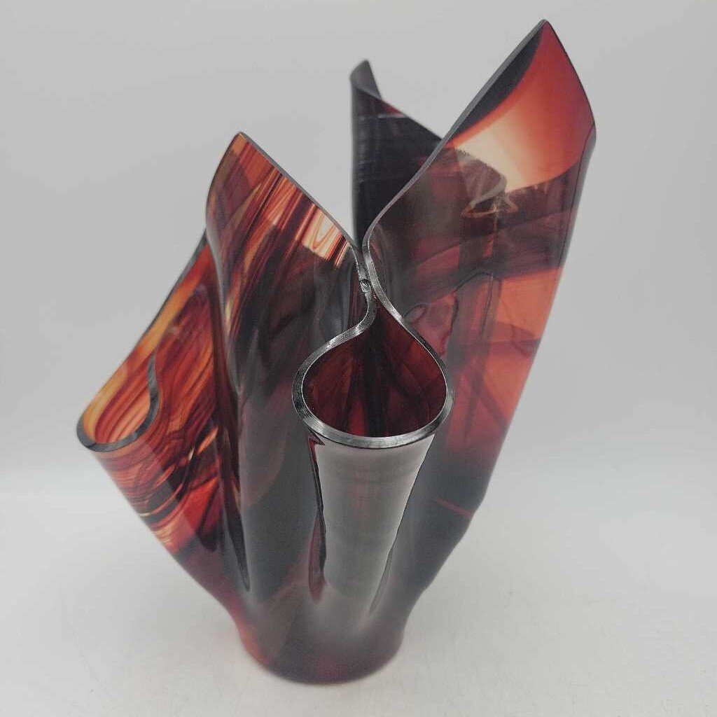 Burgundy Baroque Handkerchief Glass Vase (STV)