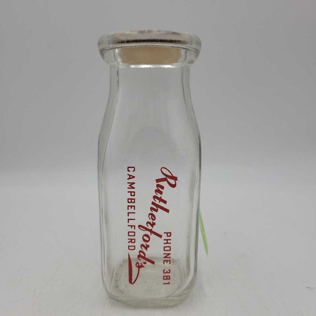 Rutherford's Campbellford Half Pint Milk bottle Dairy (JEF))