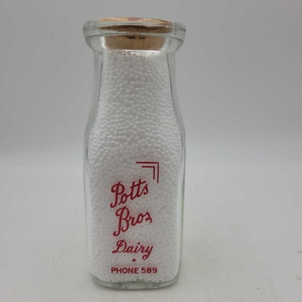 Pott's Bros Half Pint Milk bottle Dairy Collingwood (JEF))