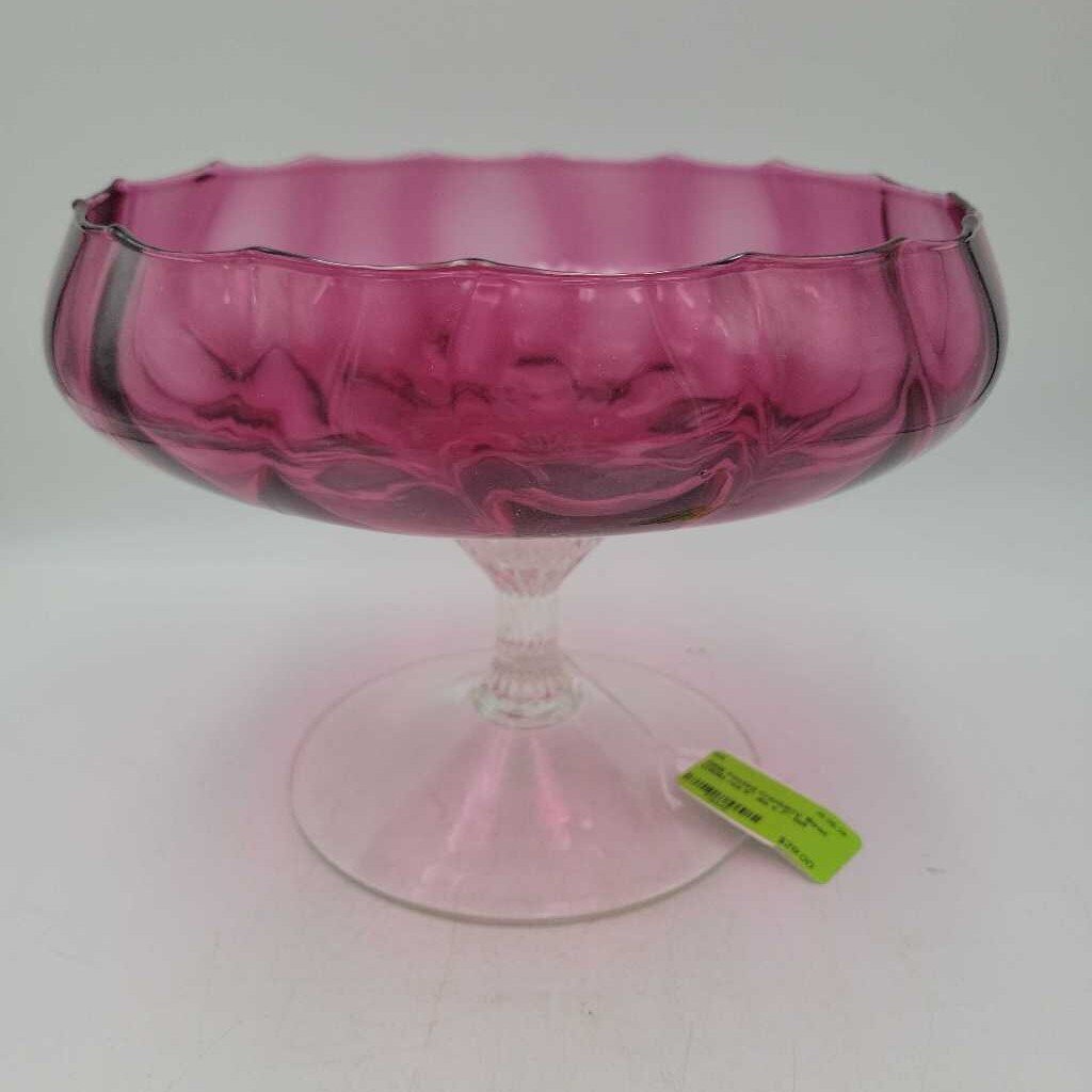 Footed Cranberry Bowl (DEB)