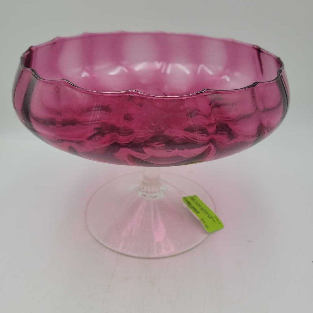 Footed Cranberry Bowl (DEB)