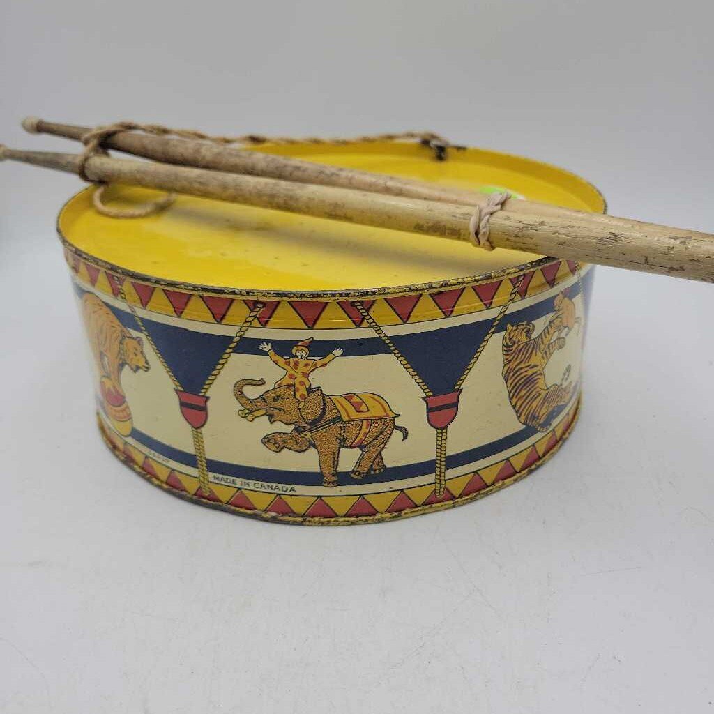 Toy Tin Drum With Sticks by GSW (JAS)