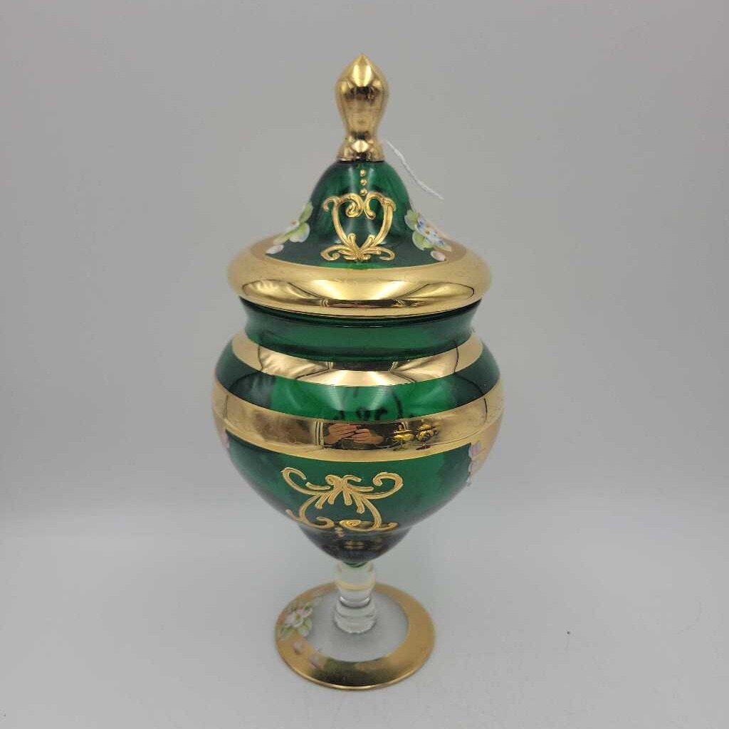 Vintage Czechoslovakian Bohemian Covered Candy dish (DEB)