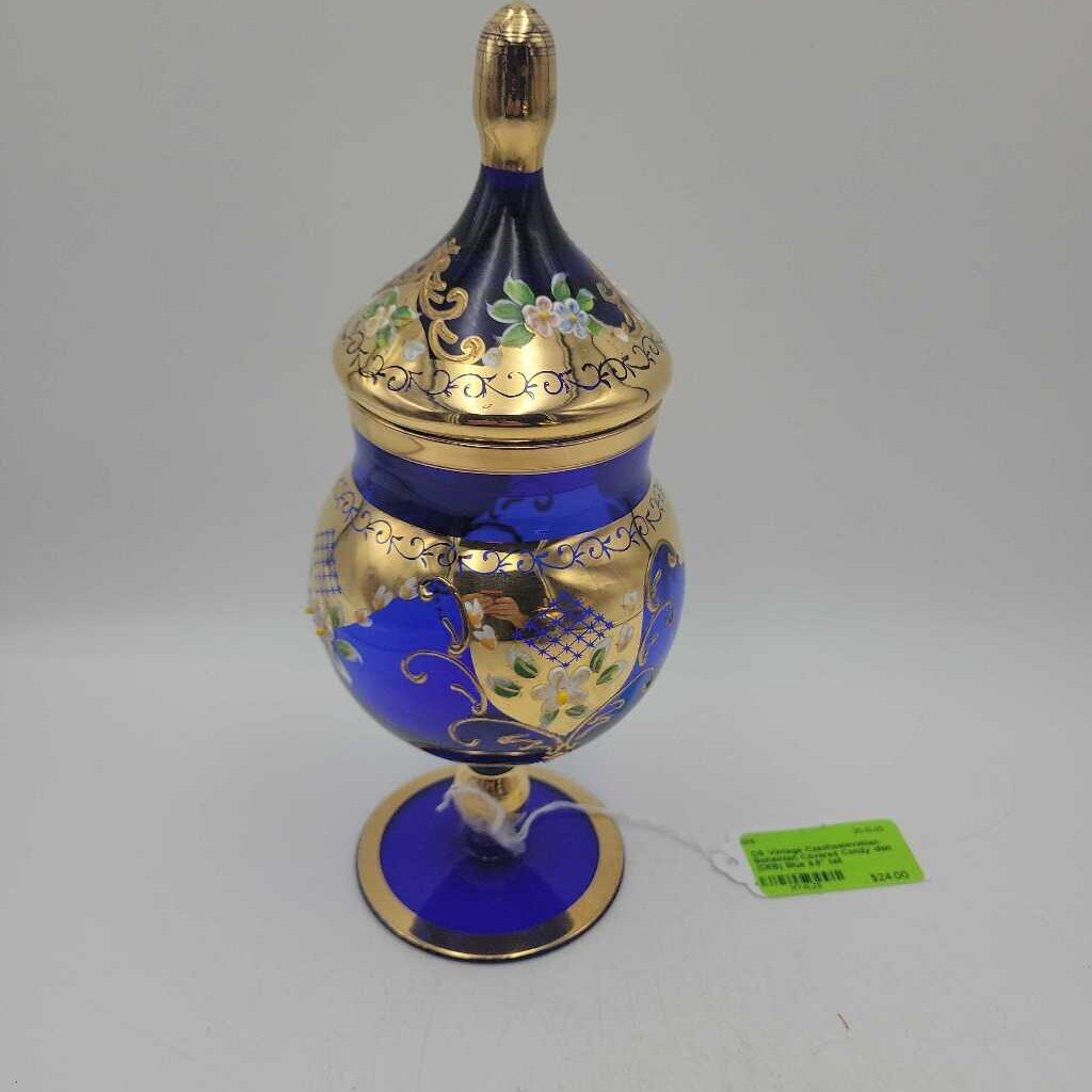 Vintage Czechoslovakian Bohemian Covered Candy dish (DEB)