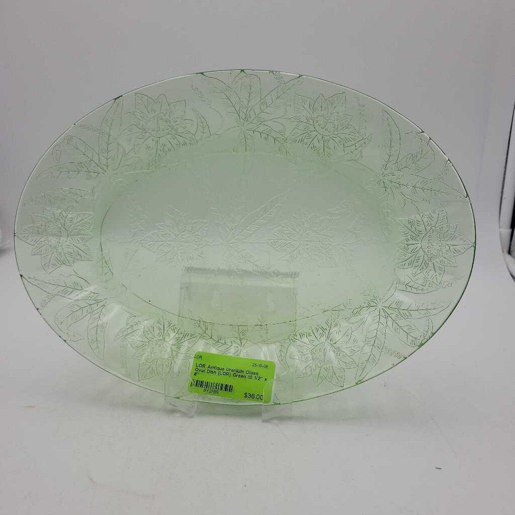 Antique Uranium Glass Oval Dish (LOR)