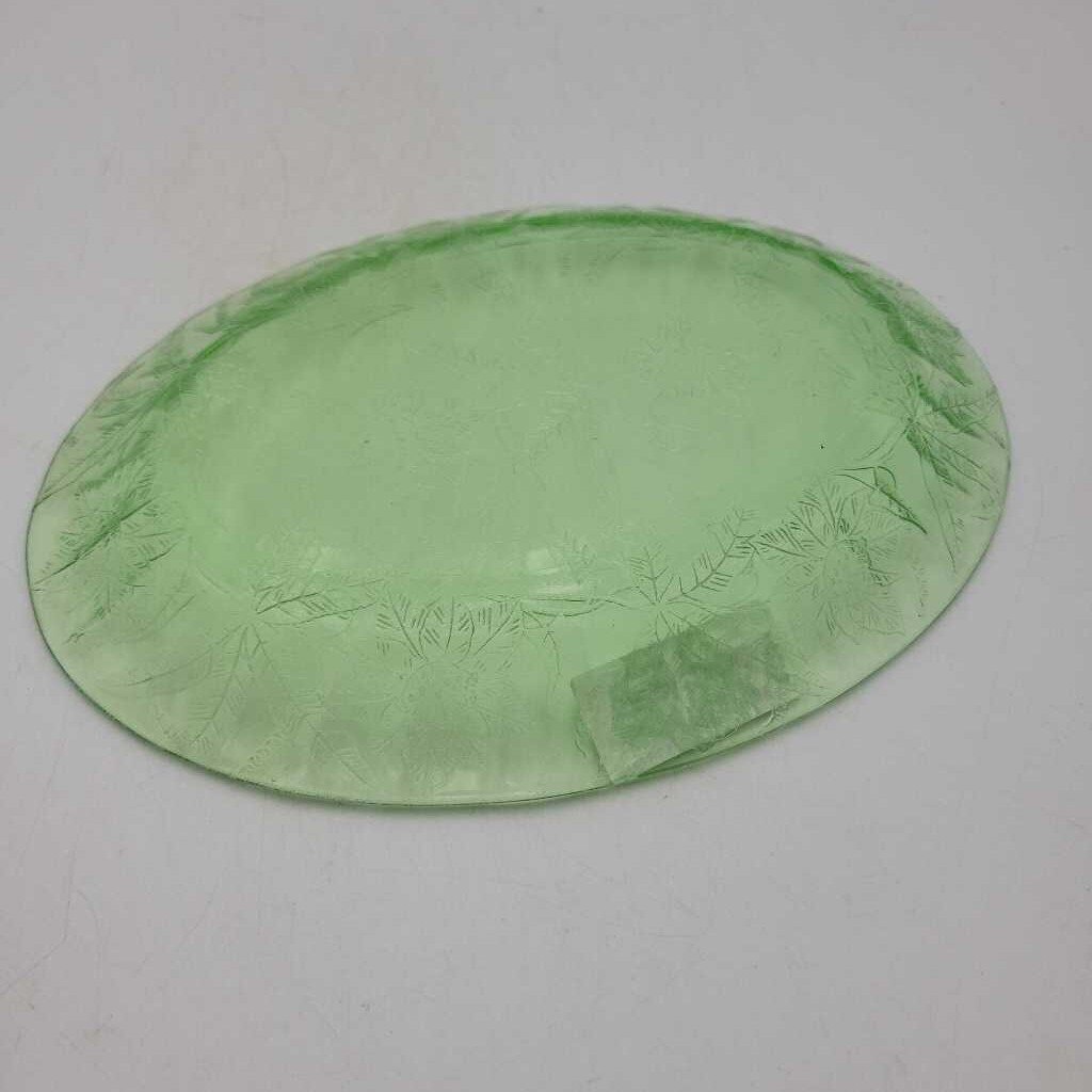 Antique Uranium Glass Oval Dish (LOR)