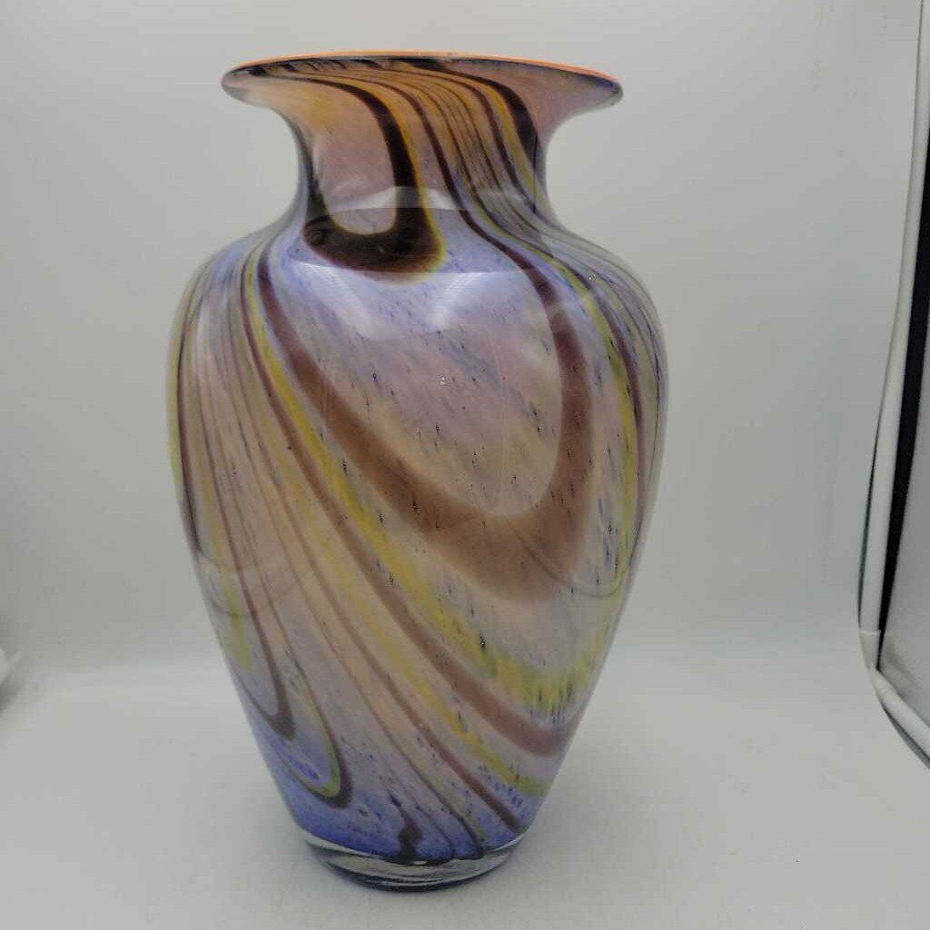Large Art glass Swirl vase (LIND)
