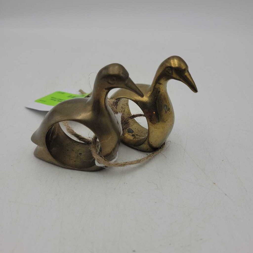 Pair of Birds, Brass Napkin Holders #1622