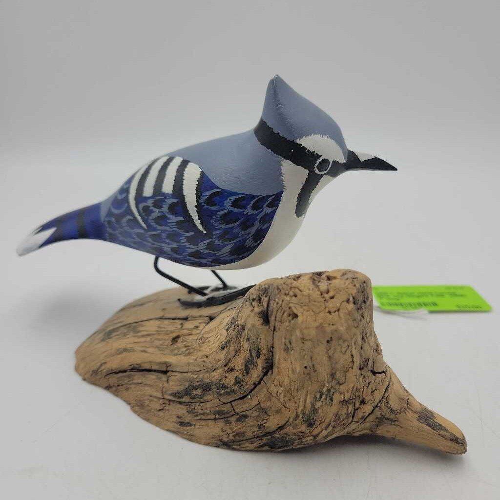 L Spicer Hand Carved Blue Jay Niagara Falls (DEB)