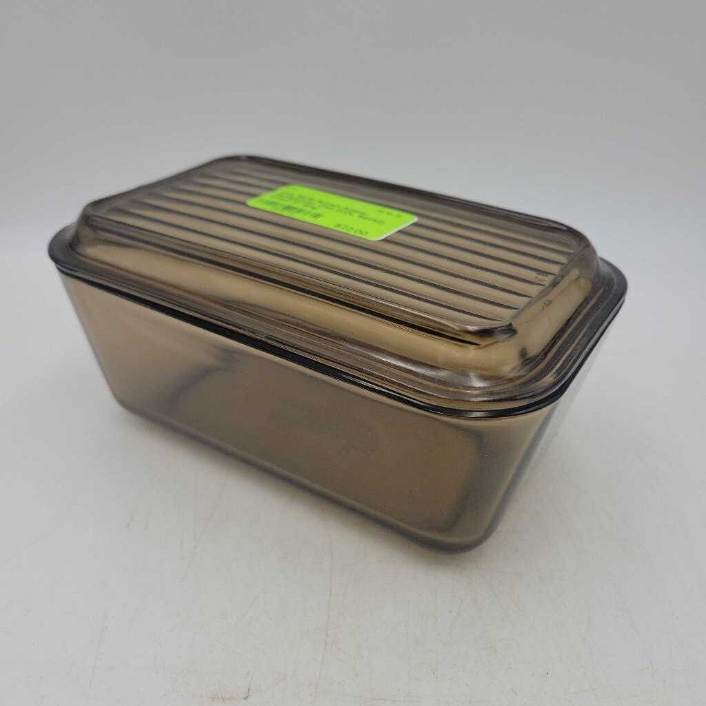 MCM Pyrex Brown Amber Refrigerator Dish (COL #2242)