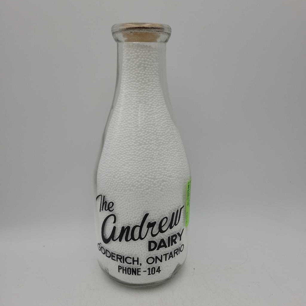 The Andrew Dairy Goderich Ontario Milk bottle Simcoe (JEF)