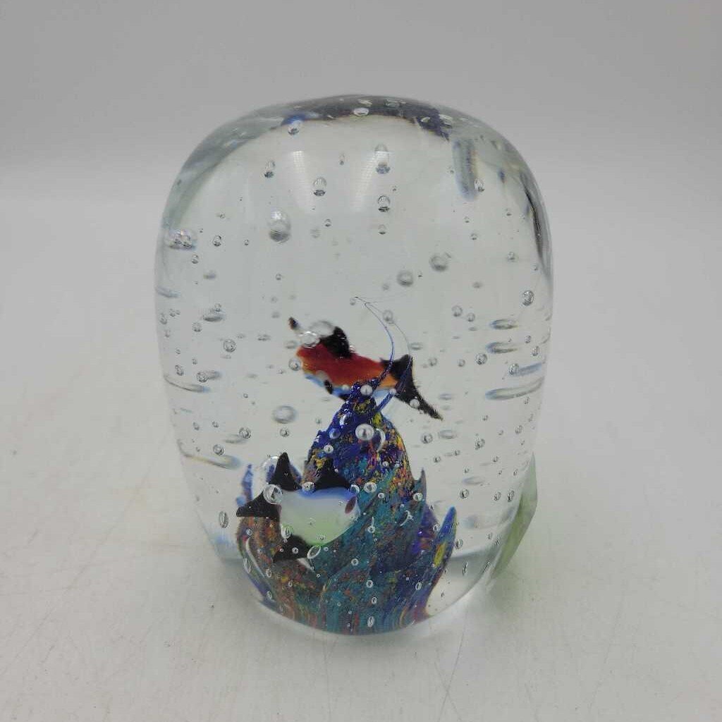 Unique Glass Paperweight Fish (BS)