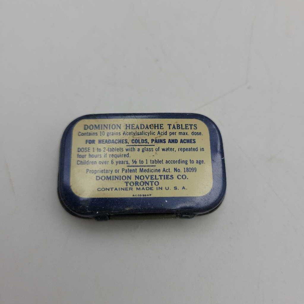 Dominion Headache tablet tin (JAS)