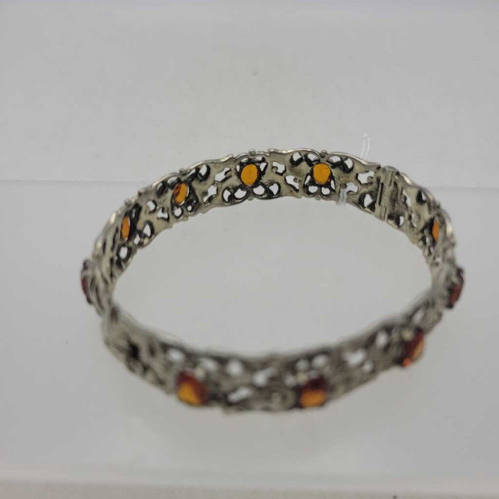 Ornate Vintage Sterling Bangle- 13289 (JL)