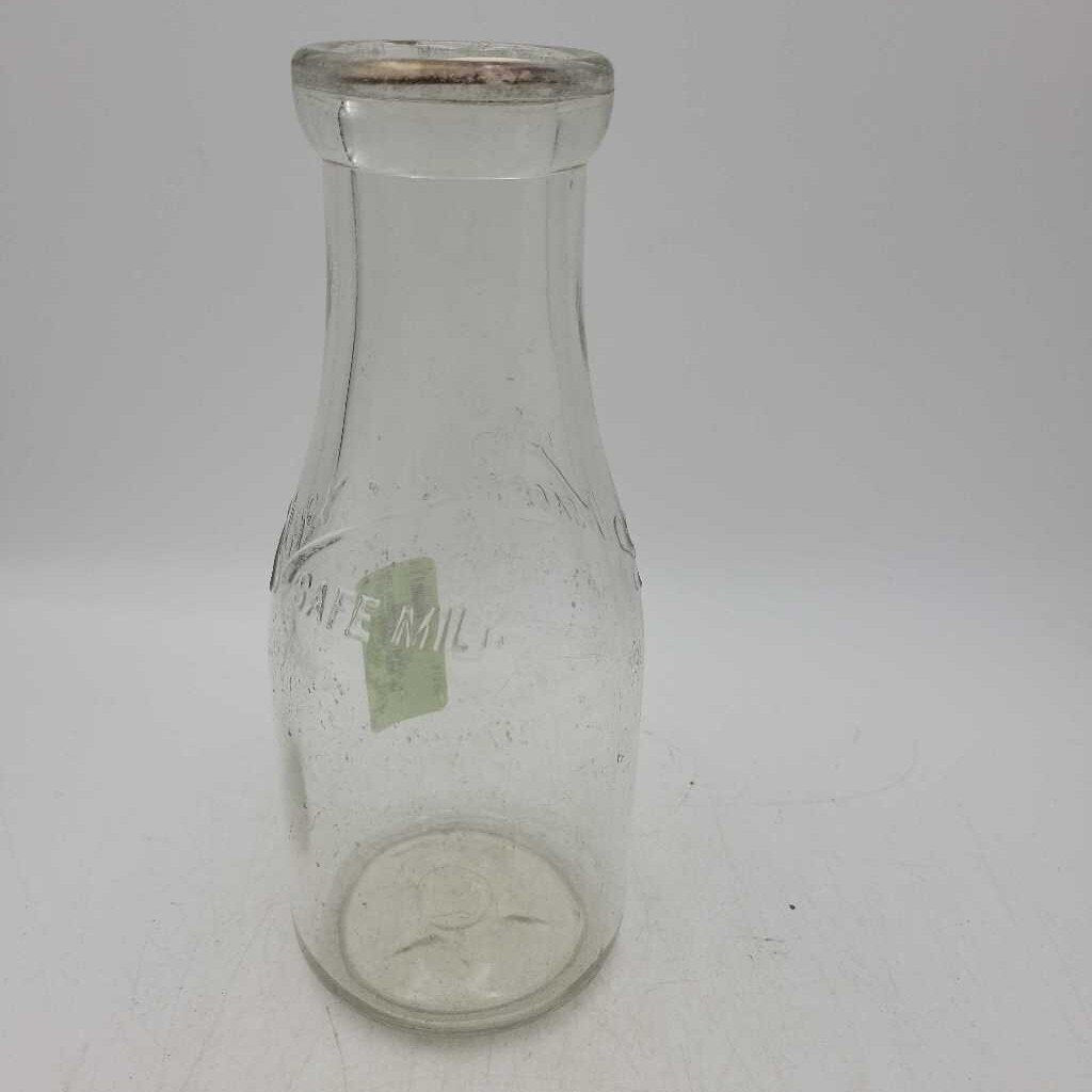 Silverwood's Safe milk pint bottle (JAS)
