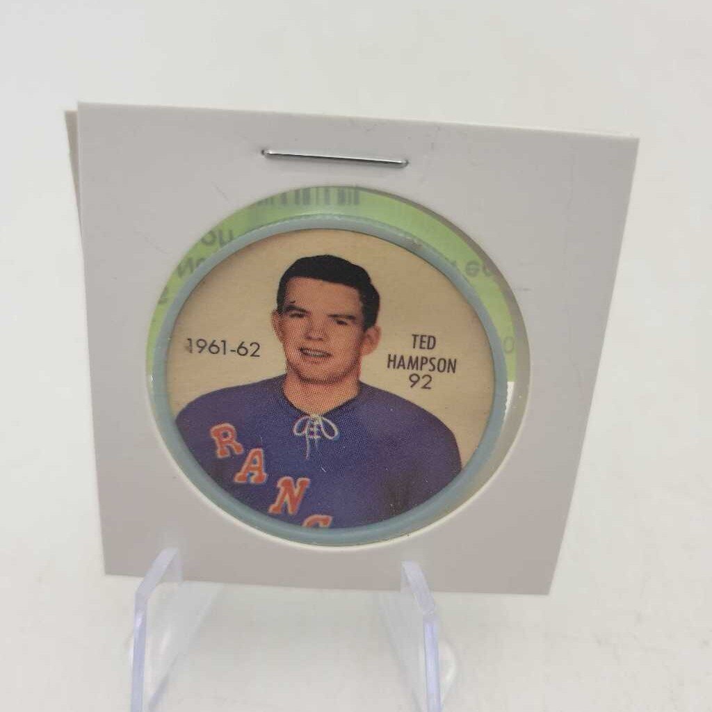61 62 Shirriff Hockey coin New York Ranger Ted Hampson #92(JAS)
