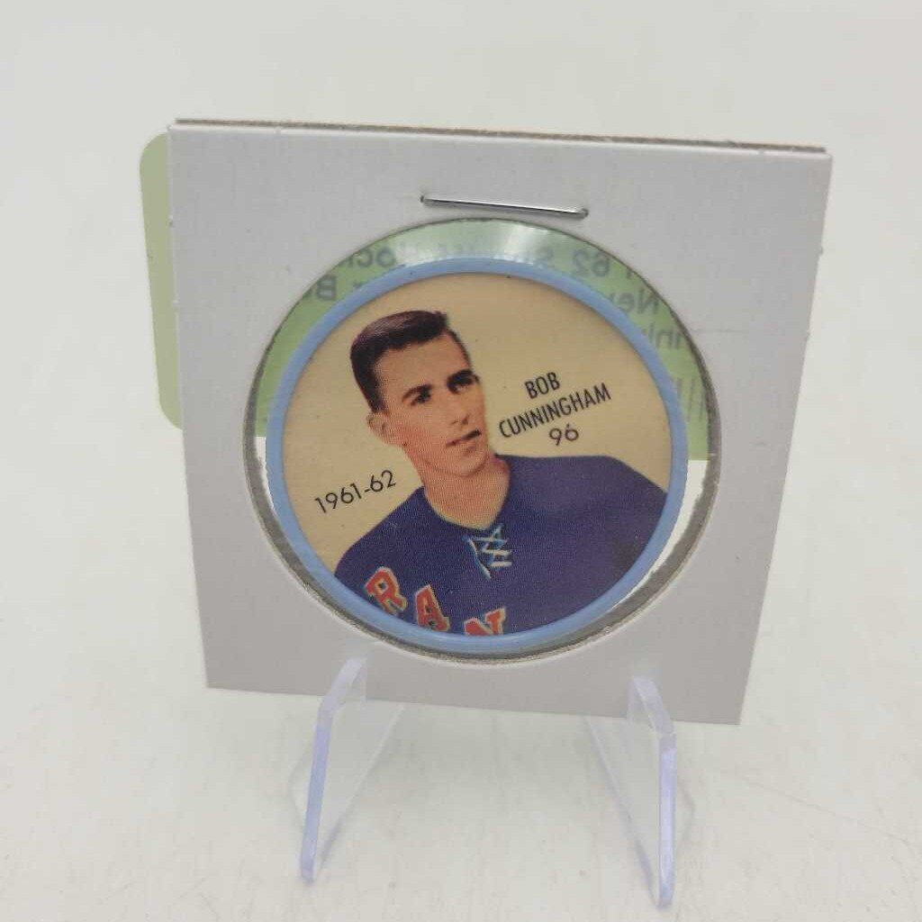 61 62 Shirriff Hockey coin New York Ranger Bob Cunningham #96(JAS)