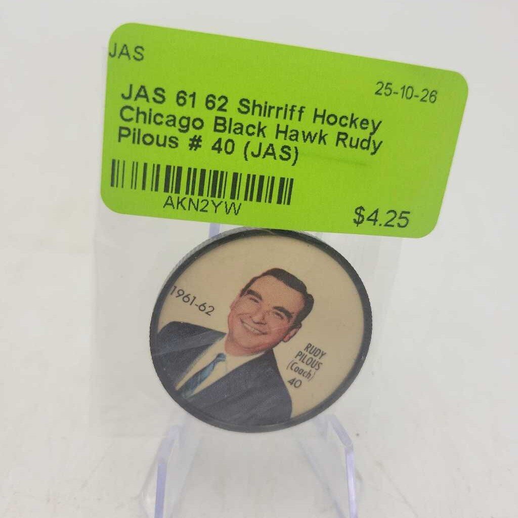 61 62 Shirriff Hockey Chicago Black Hawk Rudy Pilous # 40 (JAS)