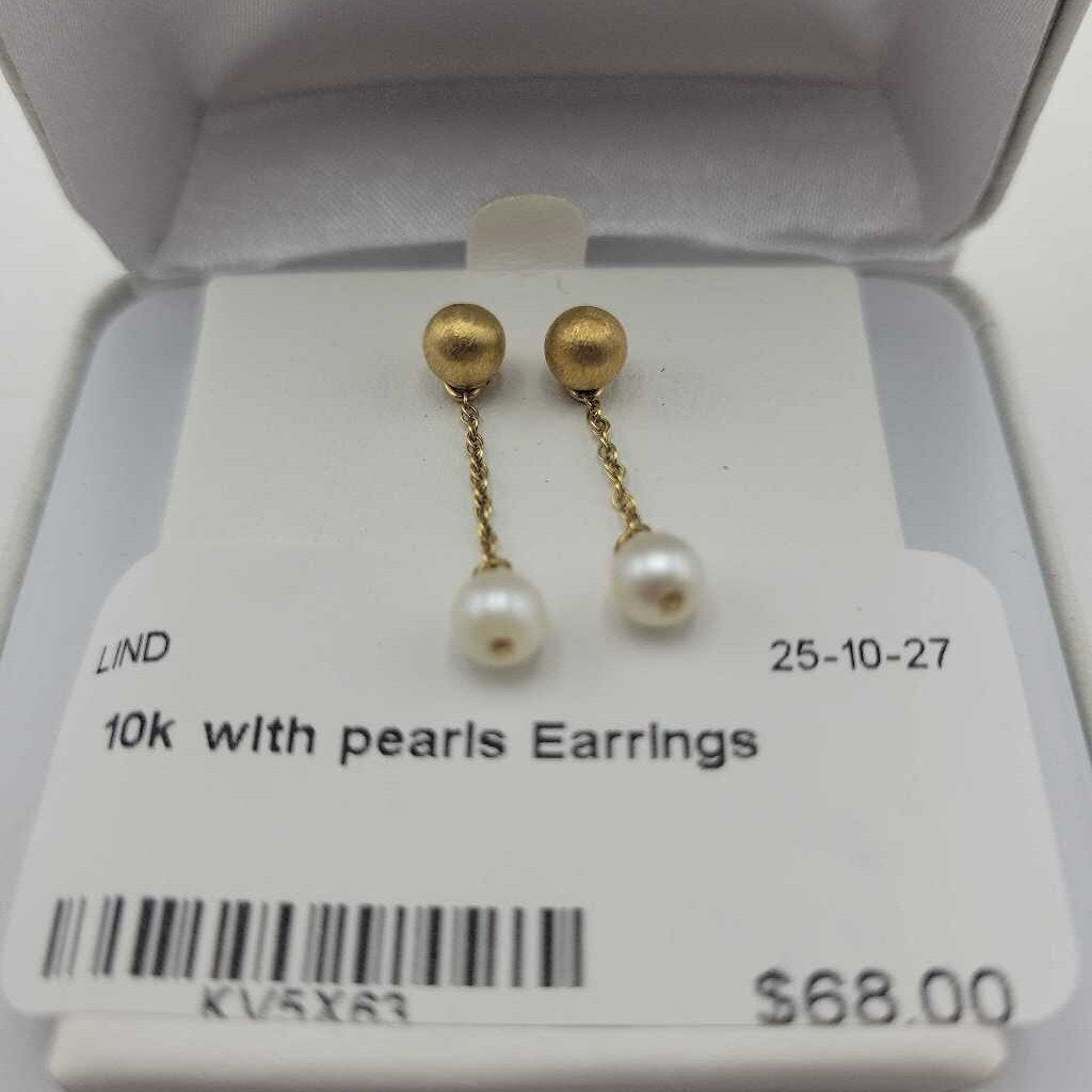 10k with pearls Earrings (LIND)