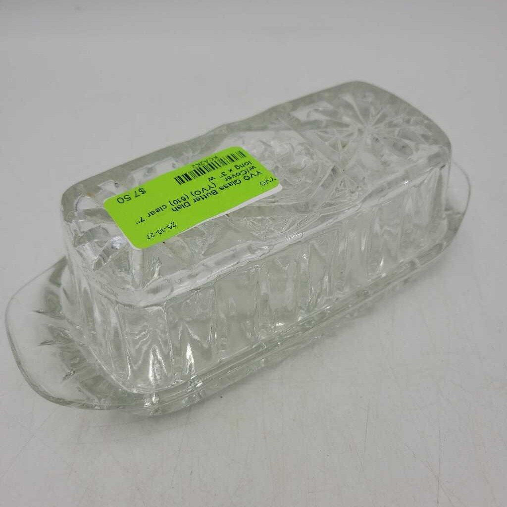 Glass Butter Dish w/Cover (YVO) (510)