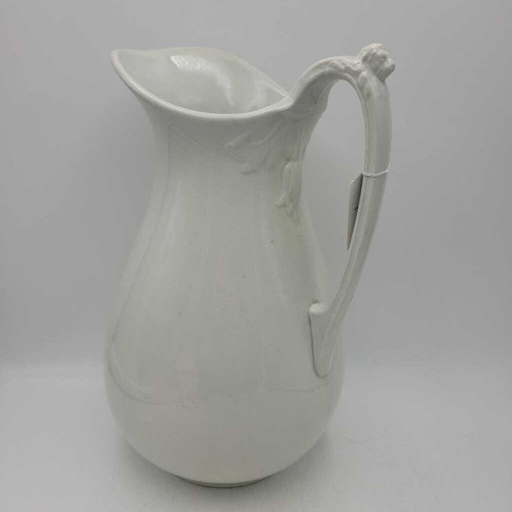 White ironstone pitcher Baker & Co. (JL)