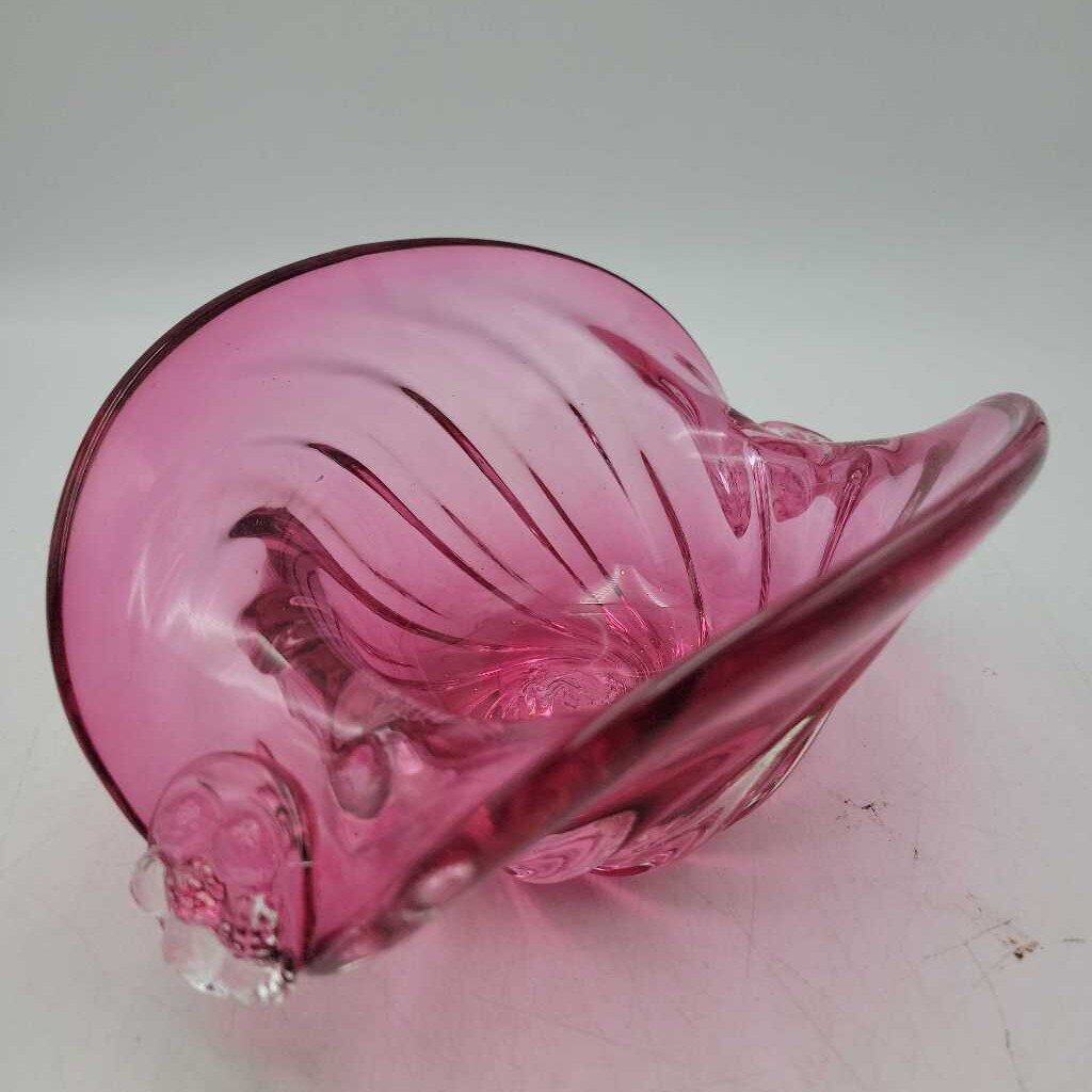 Cranberry art glass dish (MARR)
