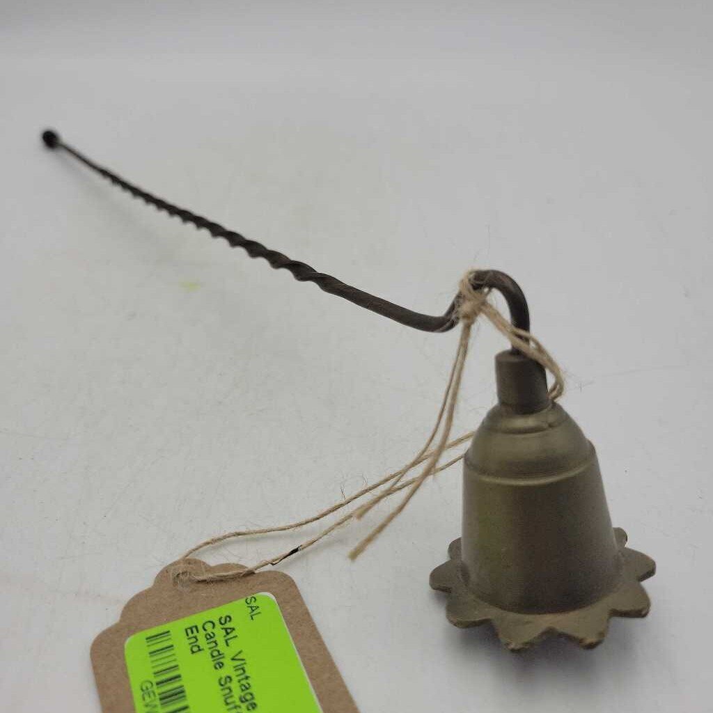 Vintage 12"L Brass Candle Snuffer w/ Scalloped End
