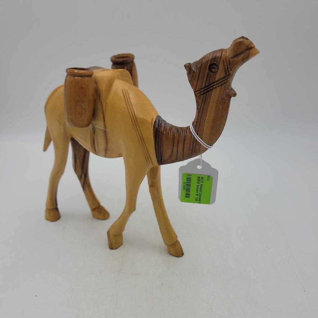 Wood Carved Camel #2614