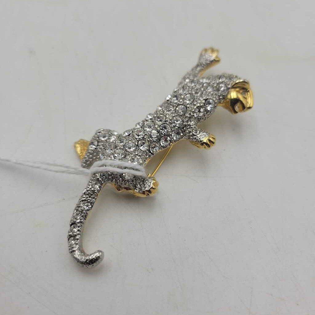 Rhinestone cat brooch (LIND)