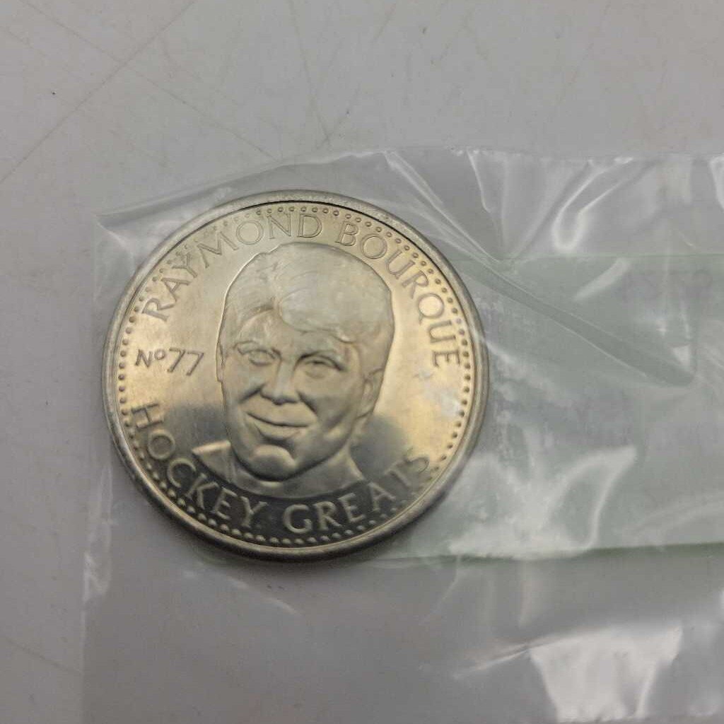 1996 Hockey Greats Coin Raymond Bourque (JAS)