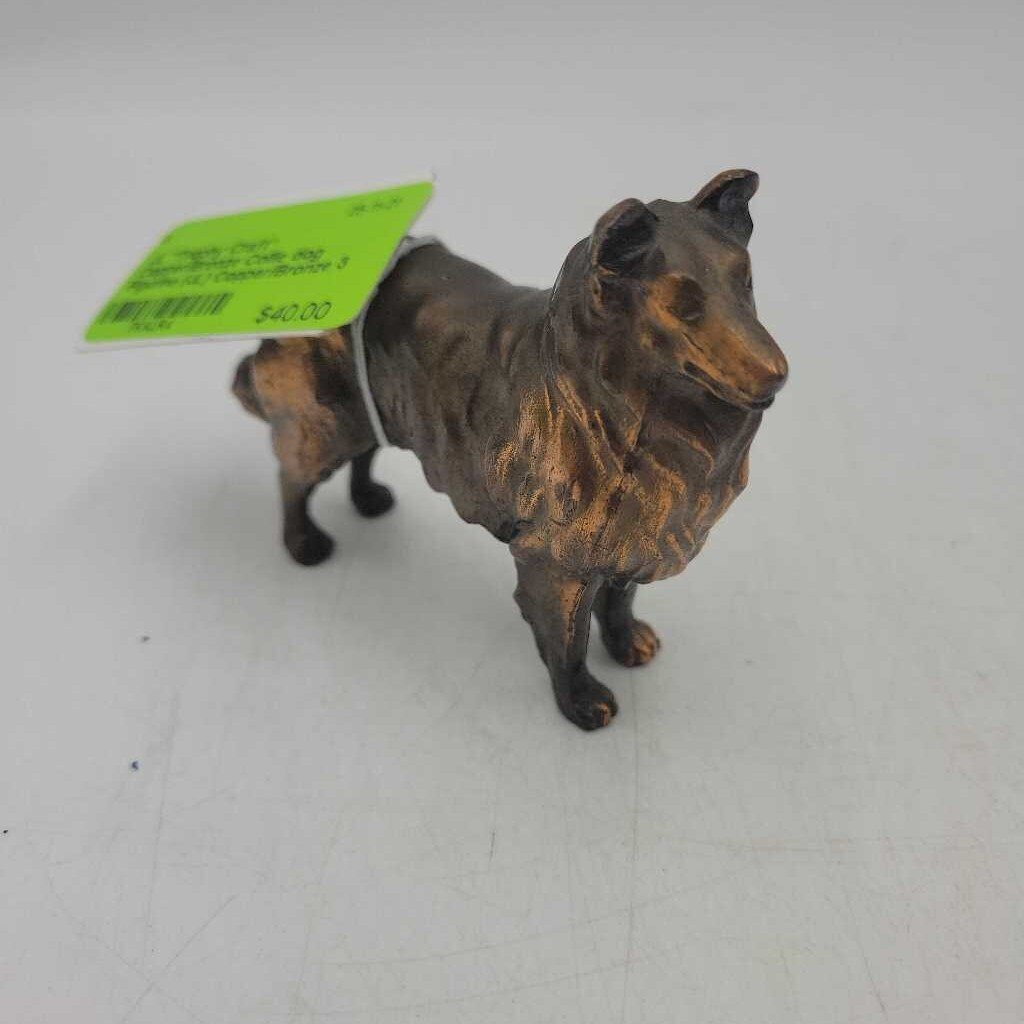 "Trophy Craft" Copper/Bronze Collie dog Figurine (JL)